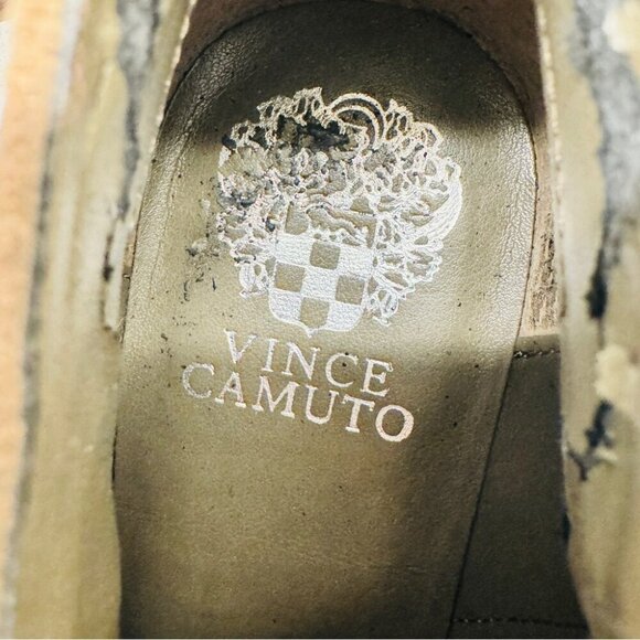 Vince Camuto Jody Bootie Ankle Boots Olive Tan Genuine Leather Sz 9 *Flaw Lining - Picture 3 of 16